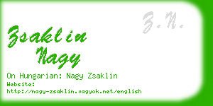 zsaklin nagy business card